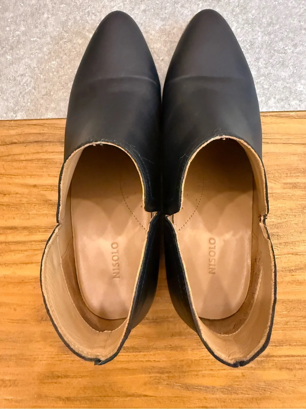 Nisolo Mia Everyday Ankle Bootie Black Leather Stacked Heel Size 10